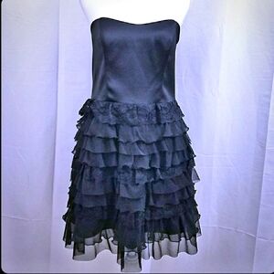 Express Strapless 12 Black Lace Dress NWT